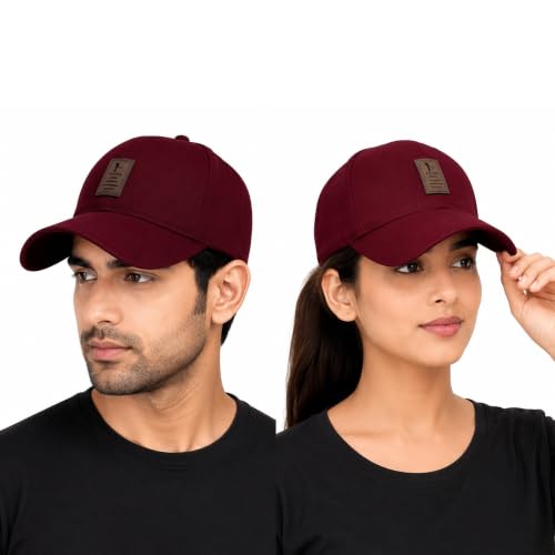 Image of Cap for Men Women Topi Unisex Head Branded Boy's Girl's Caps Adjustable Strap Summer Sports Cricket Gym Dance Cotton Free Size