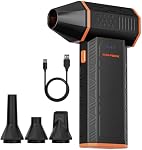 WOLFBOX MegaFlow 50 Compressed Air Duster-110000RPM Super Power Cordless Air Duster, 3-Gear Adjustable Mini Blower with Rechargeable Battery, Dust Blower for Computer, Keyboard, House, Outdoor and Car