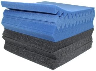 12 Pack Wedge Foam Blue Charcoal 1 Inch x 12" W x12" L Acoustic Foam Panels Recording Studio Foam