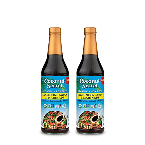 Coconut Secret, Organic Liquid Coconut Aminos, 16.9 oz (pack of 2), All-Purpose Seasoning Sauce & Marinade, Soy-Free Soy Sauce Alternative, Low Sodium, Low Glycemic, Vegan & Gluten Free Stir Fry Sauce