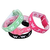 Canopus pet WWJD - Juego de 4 pulseras de fe, color rosa, negro y verde, banda religiosa ajustable, L, Nailon, No es una piedra preciosa