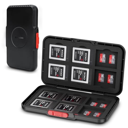 Pop Up Style XQD Cfexpress Type-B Card Case,36 Slots Memory Card Holder Wallet for 12 XQD Cfexpress Type-B Cards & 24 Micro SD SDXC SDHC TF MSD Cards, Portable Slim MicroSD Cfexpress Memory Card Case