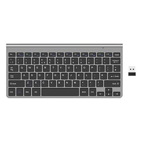 PINKCAT 2.4G Wireless Keyboard, Ultra Slim Ergonomic Quiet Compact Portable Keyboard with Media Hotkeys for Computer Desktop PC Laptop Surface Smart TV Notebook and Windows Cover