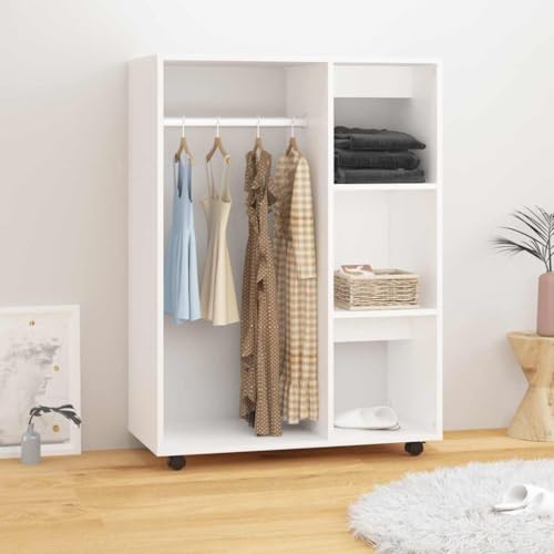 Frdhee Armario esquinero para dormitorio infantil, color blanco, 80 x 40 x 110 cm, material de madera, armario para ropa, sombrero, ropa de cama y edredón