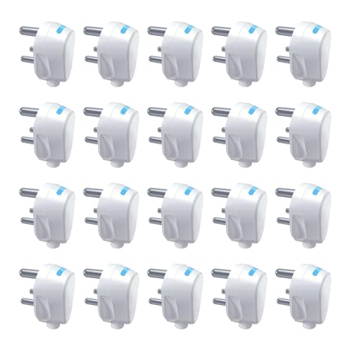 Image of Anchor by Panasonic Plug Top 6A, 3 Pin, ISI Certified with LED Indicator, Ideal for Daily Use Appliances - White (Pack of 20)
