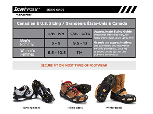 ICETRAX Pro Winter Ice Grips for Shoes and Boots - Ice Cleats for Snow and Ice, StayON Toe, Reflective Heel (V3 Tungsten with Straps, S/M (Men: 5-9 / Women: 6.5-10.5)) - Thumbnail 7