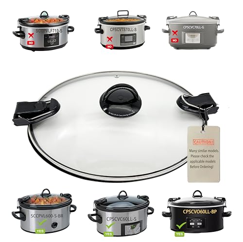 Oval Glass Lid for 6 Quart Crock Pot