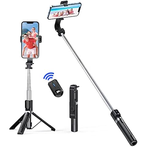 ATUMTEK 38" Selfie Stick Tripod, 3 in 1 Telescopic Tripod Stand with Detachable Bluetooth Remote for iPhone 13/12/11 Pro Max/XS/X/XR, Samsung, Google, LG and Other Smartphones Cover