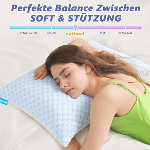KUFIKUF Kopfkissen 40x80 - Kissen Mikrofaser Weiches Atmungsaktiv für Allergiker, Höhenverstellbar Schlafkissen Seitenschläfer & Bauchschläfer Rückenschläfer, Ergonomisches Kissen für Nackenschmerzen – Bild 6
