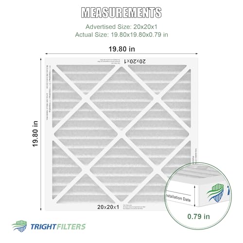 Image of TRIGHTFILTERS 20x20x1 Air Filter 4 Pack, MERV 8 Pleated Dust Defense Air Filters Replacement Air Conditioner HVAC AC Furnace Filter, Durable and Lightweight