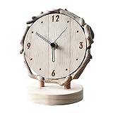 Material: madera. YSMLL Slow Life - Reloj de escritorio para sala de estar o casa, reloj simple, adornos de escritorio silencioso, reloj de escritorio