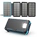 A ADDTOP Solar Power Bank - 25000 mAh Solar PowerBank mit 4 Solarpanels - 3.0A Schnelllade Ladegerät Tragbare Akkupack Externe Handyakkus mit 3 Ausgangs für Smartphone Tablet
