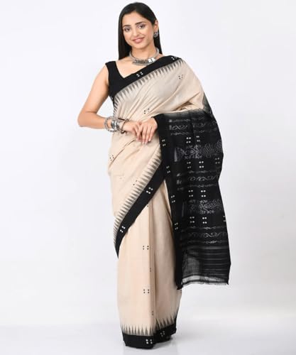 Image of Nuapatna Cotton Saree of Odisha Ikkat Orissa Traditional Handloom Sari | Bomkai | Pata | Nuapatana | sambalpuri saree | khandua patta sare | without Blouse S6