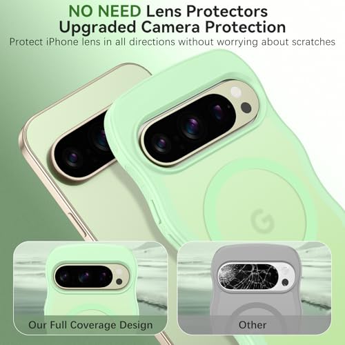 BENTOBEN Magnetic for Google Pixel 10 Pro Case Cute, Curly Wavy Pixel 10Pro Case [Compatible with MagSafe] Anti-Slip Bumper Matte Slim Women Men Boys Phone Cover for Google 10Pro 6.3", Matcha Green by BENTOBEN - Used condition - Image 5