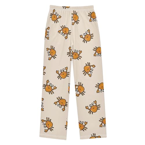 ZZXXB Lovely Crab Pattern Boys Long Pants Soft Trousers Elastic Waist Kids Lounge Bottoms with Pockets S-XL