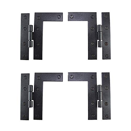 Renovators Supply Manufacturing Cabinet Hinges 4.5 In Hl Hinge Pair Left And Right Black Wrought Iron Kitchen Cabinet Hinge With Hardware Pack Of 2 #TOP10