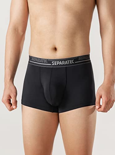 Separatec Bamboo Rayon Men's Underwear Soft Breathable Trunks With Dual Pouch Design Multipacks(Xl, Black) #TOP4
