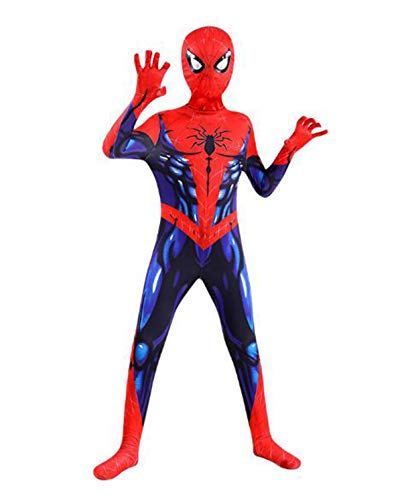 Costume de super-héros unisexe - Costume moulant d'Halloween pour enfants et adultes - Muscle Spiderman Kids-S Cover