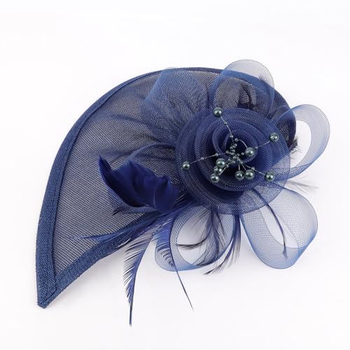 Image of DRESHOW Women Fascinator Hats Tea Party Hat Vintage Pillbox Hat Headband for Cocktail