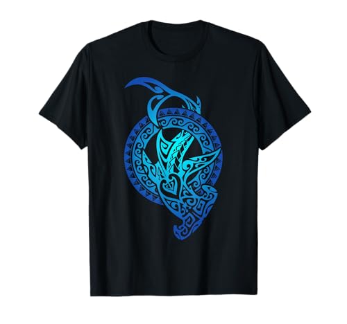 Hawaii Tribal Style Shark Polynesian Sun Hawaiian Maori Cool T-Shirt