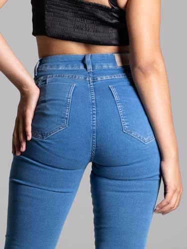 Calça Feminina Sawary Jeans Levanta Bumbum Premium Elastano Confortável Lycra (BR, Cintura, 42, Slim