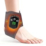 Gkstly Beheizte Fußmassagegeräte Kabelloses Fußmassagegerät Elektrisch mit 5 Wärmestufen und 3 Vibrationsstufen Zeitlich Abgestimmt Wiederaufladbares Heizkissen für Fuß, Knöchel, Wade
