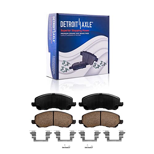 Image of Detroit Axle - Brake Kit for 2007-2017 Jeep Compass Patriot 2011-2014 Chrysler 200 2007-2010 Sebring 2008-2014 Dodge Avenger 2008-2012 Caliber, Front Rear Drilled Rotors Brake Pads & 2 Rear Calipers