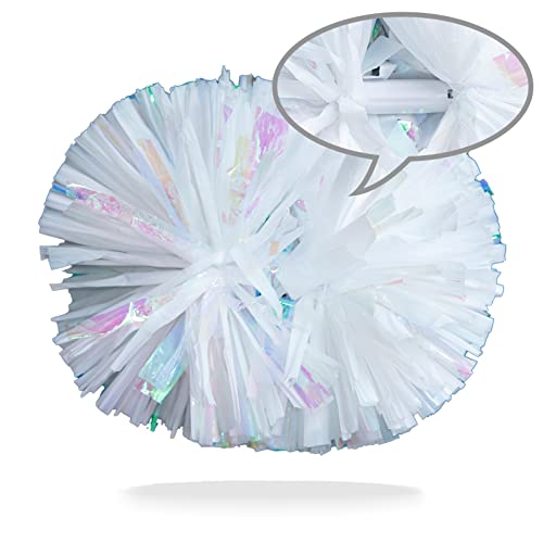 AOPANDA 2PCS Cheerleading Pom Poms with Baton Handle for Team Spirit Sports Dance Cheering Kids Adults（White） by AOPANDA - Image 3