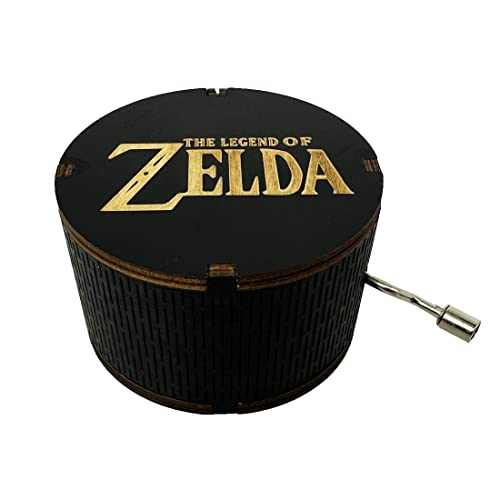 Youtang Zelda:song Of Storms From Ocarina Of Time Wood Music Box, Round Antique Engraved Handcrank Wooden Musical Boxes Gifts For Lover, Boyfriend, Girlfriend, Husband, Wife(Black) #TOP14