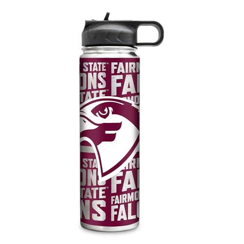 Rico Industries NCAA Fairmont State Falcons Standard 22oz Stainless Steel Tumbler with Lid - Great For Coffee, Tea, Water or Cocktails