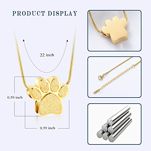 QGJNSGC Pet Paw Cremation Jewelry for Ashes Pendant Paw Print Urn Necklace Memorial Keepsake Jewelry for Pet/Dog's/Cat's Ashes - Image 2