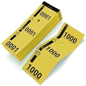 Paperlin FR-01 Gelbe Garderoben-Tickets 1-1000