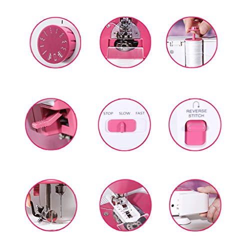 Machine à coudre électronique portable blanche pour débutants avec points ajustables