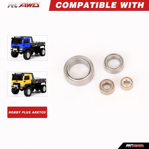 Image of RCAWD for Hobbyplus Arktos Ball Bearing Kit Upgrades, 42pcs Steel RC Bearing for HB 1 /18 CR-18P 6X6 Upgrades Parts Sliver