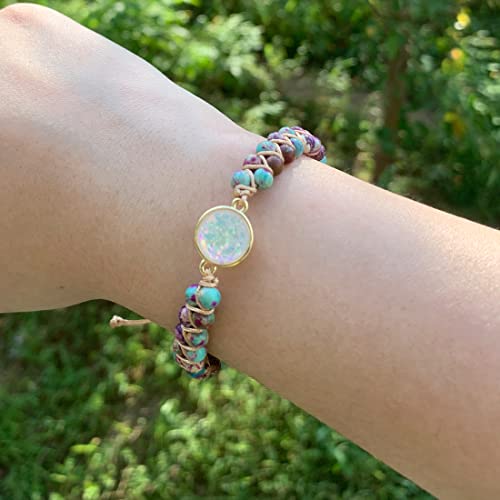 Image of YGLINE Stone Bead Yoga Meditation Bracelet Healing Crystal Double Layer Natural Gemstone Beaded Relax Anxiety Bracelets for Women Men