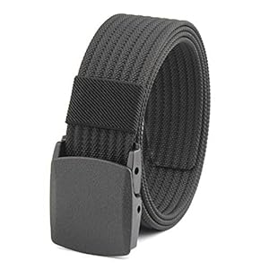 JSJJRFV Riem mannen vrouwen effen kleur nylon canvas outdoor training riem plastic gesp