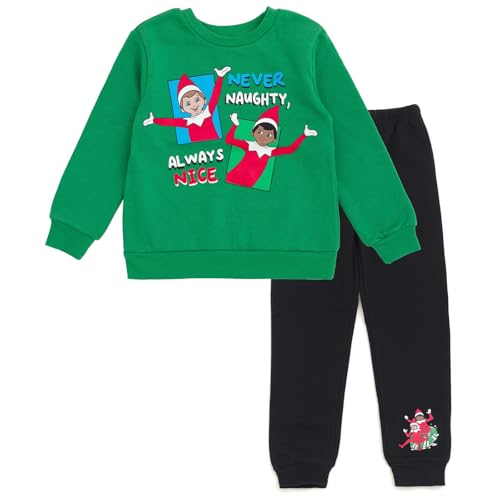 Image of The Elf on the Shelf Christmas Fleece Sweatshirt and Jogger Pants Outfit Set Little Kid to Big Kid Sizes (4-18-20)