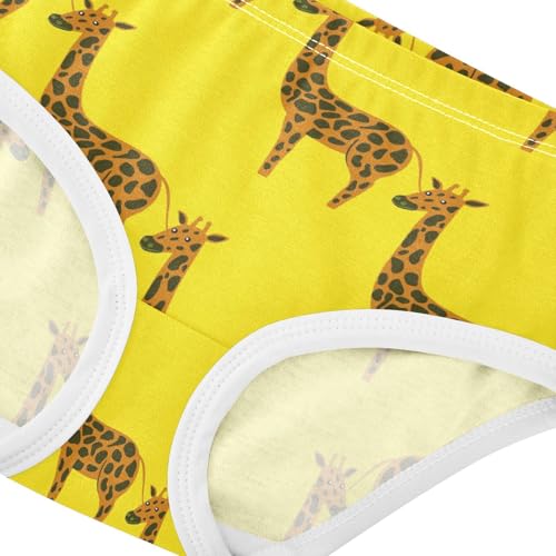 Wusikd Colored Giraffe Girls Underwears Cotton Orange Girls Briefs Soft Toddler Underwear 5T4
