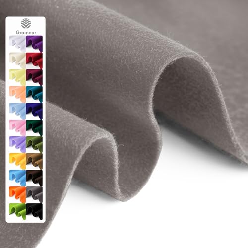Image of Light Gray Soft Felt Sheet, 18 inch x 36 inch, 1.6mm Thick Acrylic Felt Fabric