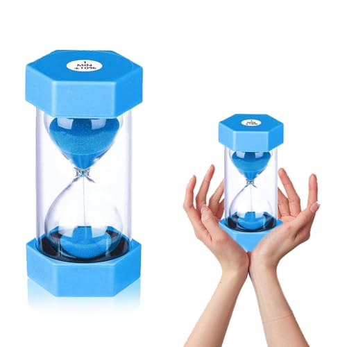 Reloj de Arena para niños, Reloj de Arena 1 Minutos, Colorido Reloj de Arena plástico, Mini Reloj de Arena, para el Aprendizaje, el Tiempo de Juego, Decoración de Oficina Aula (Azul)
