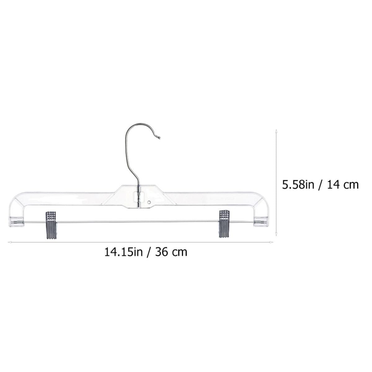10 perchas transparentes para faldas y pantalones con clips, diseño ergonómico multifuncional y gancho giratorio para armario y exhibición minorista
