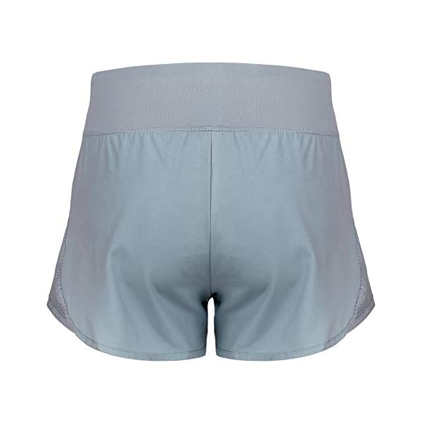 CzDolay Sportswear Shorts Women's Layered Workout Shorts with Pocket Active Shorts for Yoga Running (Gray, Large)