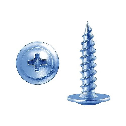 Image of (200 pcs) Wensilon #10x1 inch Phillips Truss Head Wood Screws Galvanized Iron Quick Metal Self Tapping