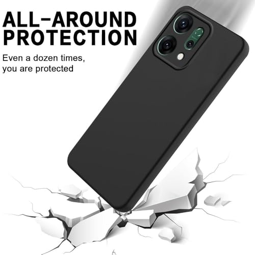 Image of Back Cover for Oppo Reno14 5G | Full Camera Protection | Premium Liquid Silicon Case | Flexible Bumper Case for Oppo Reno14 5G (Black)