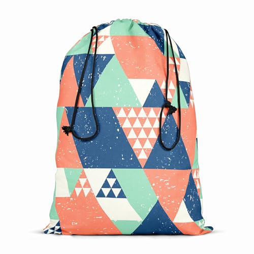 Image of ArtzFolio Colorful Triangles D1 | Reusable Sack Bag | Bag for Gym, Storage, Vegetable & Travel
