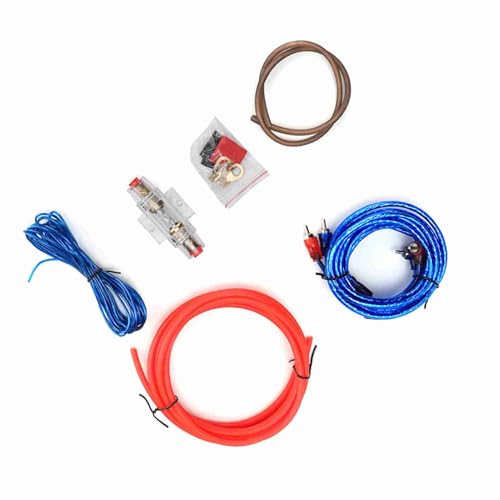 Kit di Filo dellaltoparlante per Auto Altoparlanti Audio del Subwoofer con Amplificatore di Alimentazione 10GA Kit di Cablaggio dellAmplificatore di Misurazione in Lega di Zinco