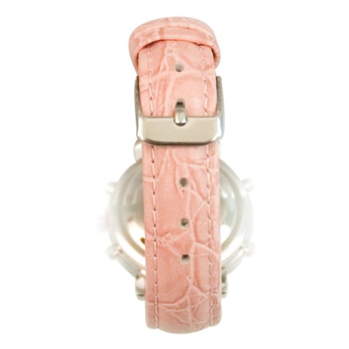 Pink Leather Band for Ladies Talking Watch- Chrome