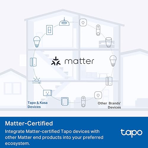 Image of Tapo P116M 6A Mini Wi-Fi Smart Plug, Energy Monitoring & 4-Way Safety Protection | Compatible with Alexa, Google Home, Apple Home, Samsung SmartThings via Matter | Ideal for Small Appliances