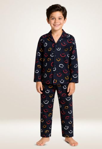 Image of 3BROS Kid's Pure Cotton Full Sleeves Night Suit /Dress for Boys /Girls Full Pajama & Top Sleep Suit Combo Set