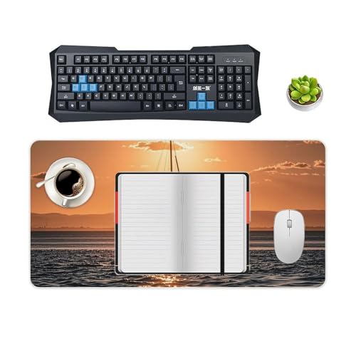 Protector Sunset Seascape Sailboat para escritorio grande miniatura 4